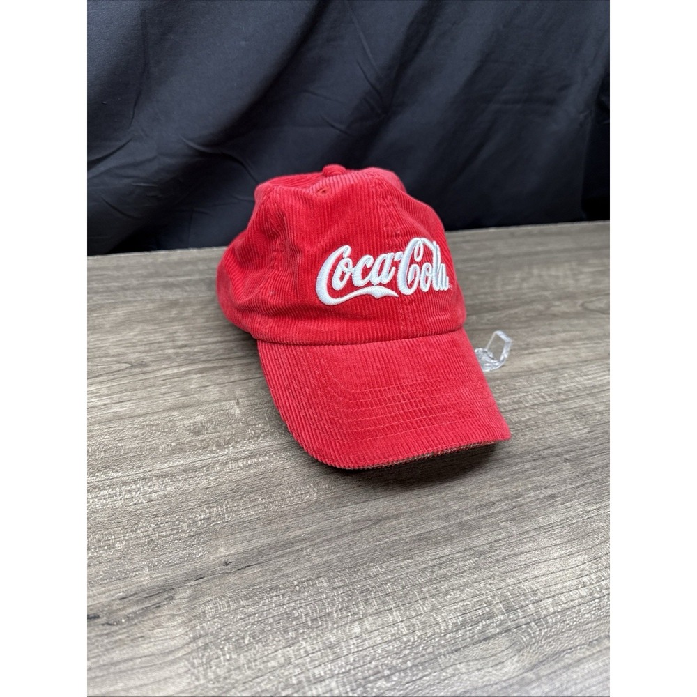 Coca Cola Give Live Love Coke Red Corduroy Strapback Hat Holiday 2003 Polar Bear